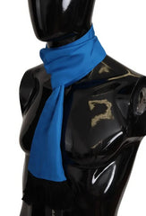 Dolce & Gabbana Royal Blue Scarf Neck Wrap Shawl Silk Scarf