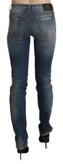 Ermanno Scervino Chic Mid Waist Skinny Denim in Blue Washed