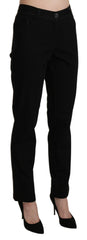 BENCIVENGA Elegant High Waist Straight Black Trousers