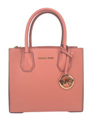 Michael Kors Mercer Medium Sherbet Pebble Leather Messenger Crossbody Bag Purse