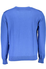 La Martina Blue Cotton Men Sweater