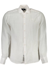 La Martina White Linen Men Shirt