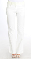 Ermanno Scervino Chic White Striped Straight Fit Pants