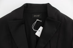 Exte Elegant Black Stretch Blazer Jacket