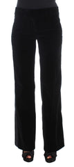 Ermanno Scervino Elegant Black Wide Leg Silk Blend Pants