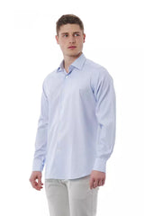 Bagutta Light Blue Cotton Men Shirt