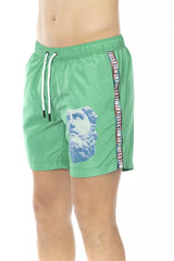 Bikkembergs Green Polyester Men Swim Short