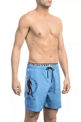 Bikkembergs Light Blue Polyester Men Swimwear