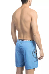 Bikkembergs Light Blue Polyester Men Swimwear