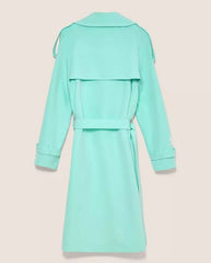 Hinnominate Elegant Light Blue Double-Breasted Trench Coat