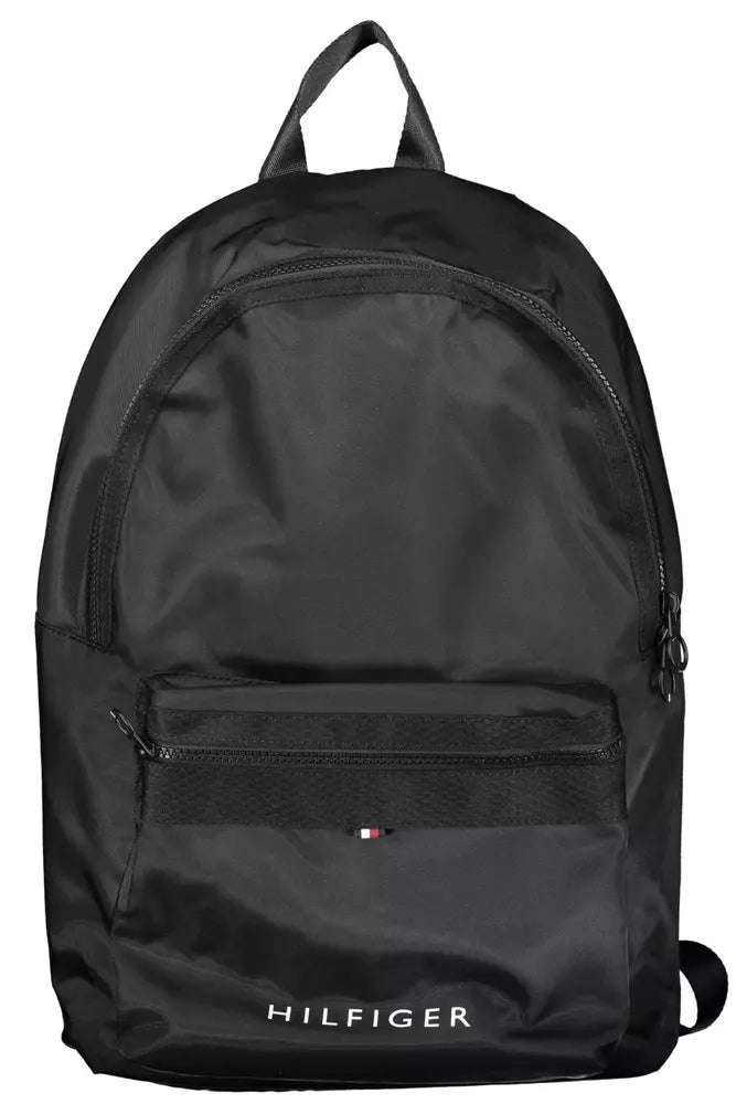 Tommy Hilfiger Black Polyester Men Backpack