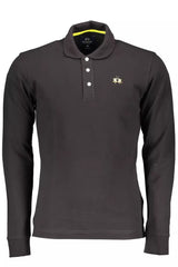 La Martina Black Cotton Men Polo Shirt