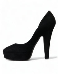 Dolce & Gabbana Black Suede Heeled Pumps Sophistication