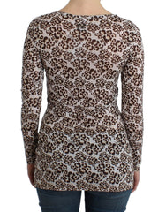 Cavalli Elegant Floral Lace Longsleeve Top