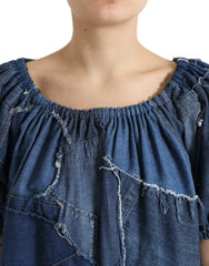 Dolce & Gabbana Elegant Cotton Denim Blouse Top