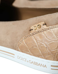 Dolce & Gabbana Elegant Beige Leather Loafers