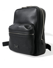 Dolce & Gabbana Chic Black Calf Leather Small Backpack