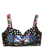 Dolce & Gabbana Floral Patchwork Bustier Crop Top