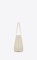 Saint Laurent White Calf Leather Tote Shoulder Bag