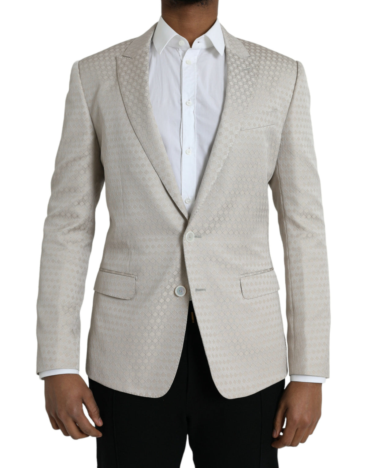 Dolce & Gabbana Beige MARTINI Single Breasted Coat Blazer