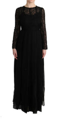 Dolce & Gabbana Elegant Black Sheath Long Sleeve Dress