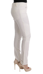 Ermanno Scervino Chic White Slim Fit Cotton Pants