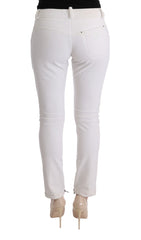 Ermanno Scervino Chic White Slim Fit Cotton Pants