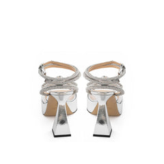 MACH & MACH Elegant Silver Leather Platforms