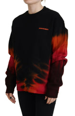 Dsquared² Black Tie Dye Logo Print Women Long Sleeve Sweater