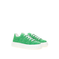 Casadei Emerald Elegance Leather Sneakers