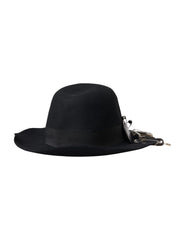 Dolce & Gabbana Black Embellished Fedora Wide Brim Hat Men