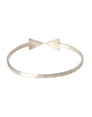 Nialaya Arrow Crystal 925 Silver Bangle Bracelet Women