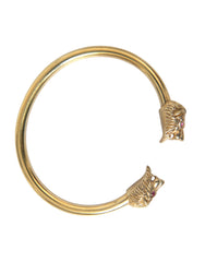 Nialaya Gold CZ Lion Bangle Bracelet Women