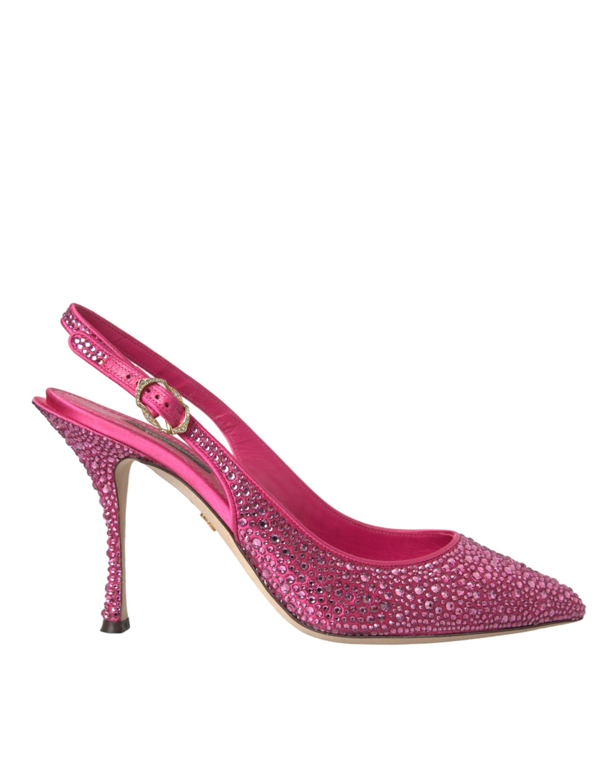 Dolce & Gabbana Pink Strass Crystal Heels Slingbacks Shoes