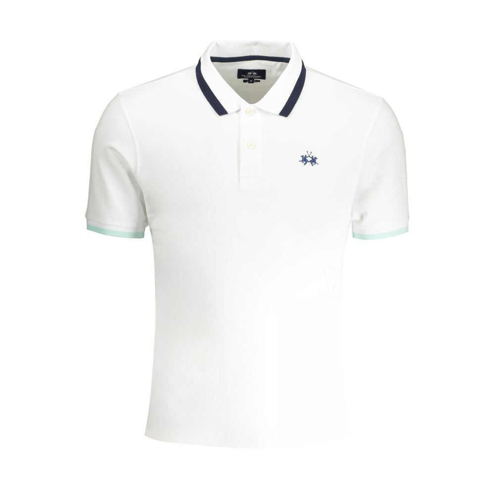 La Martina White Cotton Polo Shirt