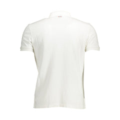 Napapijri White Cotton Men Polo Shirt