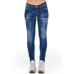 Frankie Morello Blue Cotton Women Jean