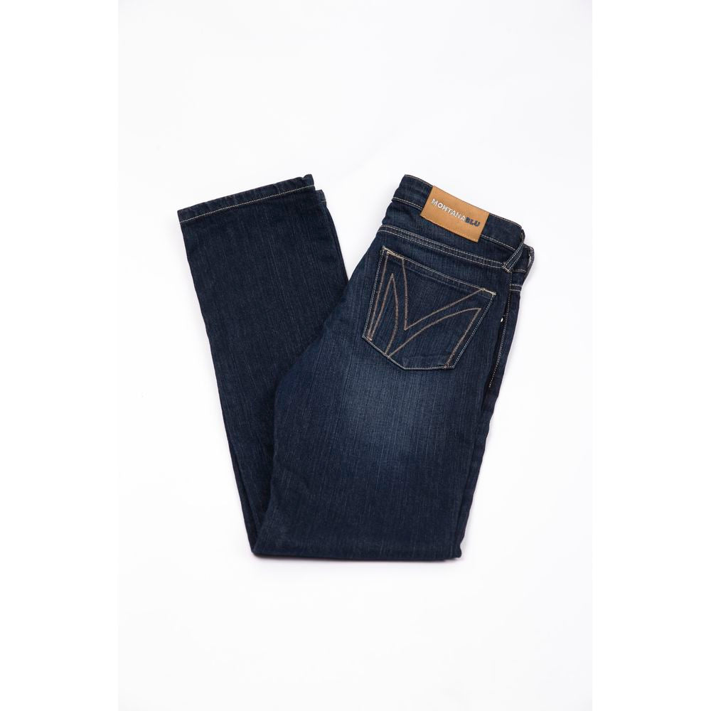 Montana Blu Elegant Embroidered Denim Jeans