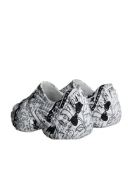 Dolce & Gabbana White Black Graffiti Daymaster Sneakers Shoes