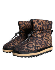 Dolce & Gabbana Brown Leopard Ankle Boots Padded Shoes