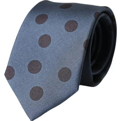 Dolce & Gabbana Blue Black Silk Polka Dot Adjustable Men Tie