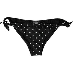 Dolce & Gabbana Black Polka Dot Swimwear Beachwear Bottom Bikini