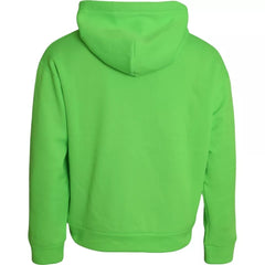 Dolce & Gabbana Green Logo Hooded Pullover Sweatshirt Sweater