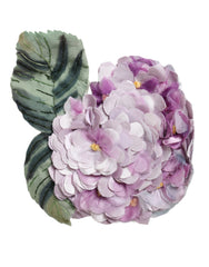 Dolce & Gabbana Multicolor Hydrangea Gold Brass Pin Brooch