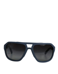 Dolce & Gabbana Blue Metal Frame Rubber Skin Polarized Mirror Lens Sunglasses