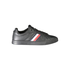 Tommy Hilfiger Black Leather Men Sneaker