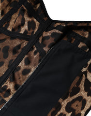 Dolce & Gabbana Brown Silk Leopard Print Knee Length Dress