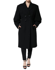 Dolce & Gabbana Black Double Breasted Trench Coat Jacket