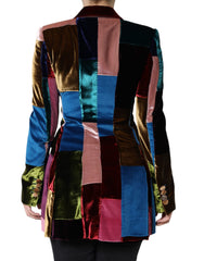 Dolce & Gabbana Multicolor Double Breasted Patchwork Blazer Jacket