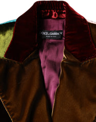 Dolce & Gabbana Multicolor Double Breasted Patchwork Blazer Jacket